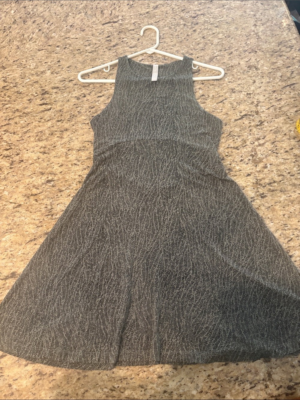 Athleta Gray Textured Halter A-Line Dress